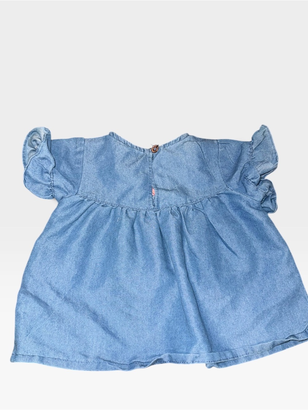 Vince Camuto Girls Light Blue Denim Tunic with Multicolor Floral Embroidery - Picture 5 of 5